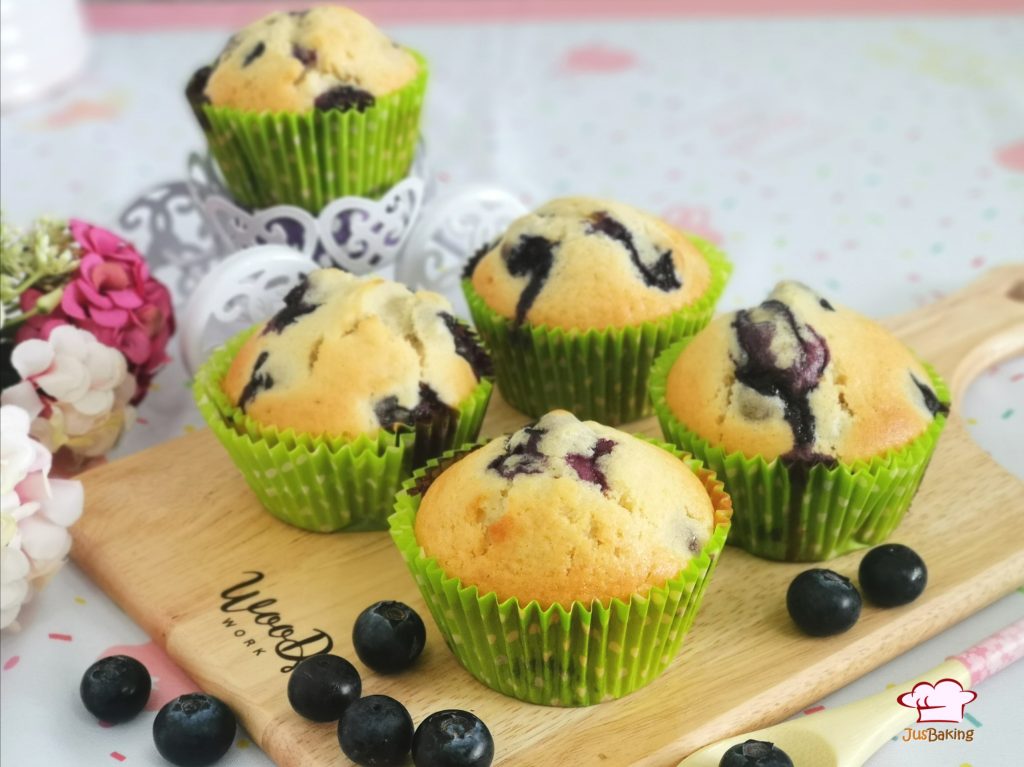 Double soft cake - blueberry muffins